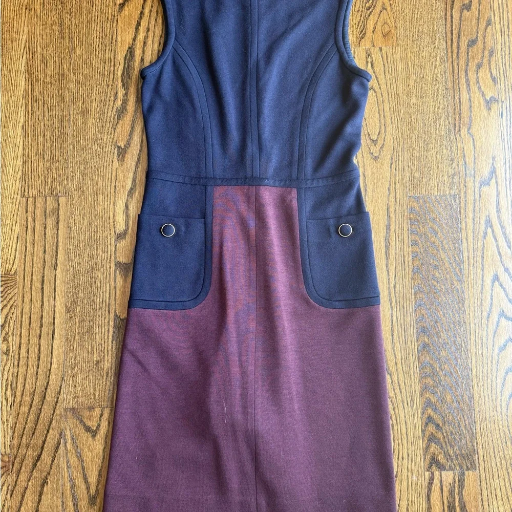 Tory Burch Two-Tone Pencil Skirt in Burgundy and Black